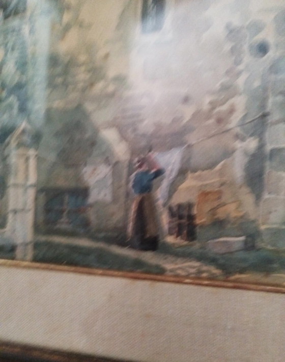 Watercolor by Stanley Inchbold, Chaumont (Haute-Marne), 1918 – Paintings & Drawings, Glass, Paper (photo 9 of 11)