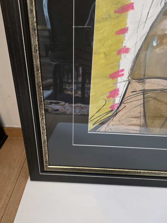 Nico Vrielink (1958) – Original Work / Mixed Media (1987) – With Muse – Paintings & Drawings, Paper, Wood (photo 6 of 11)