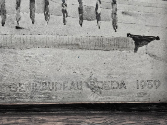 Image 1 of Litografía - Diseño de un cuartel en Vlijmensweg en 's-Hertogenbosch - Cuerpo de ingenieros del ejército de Breda - 1939