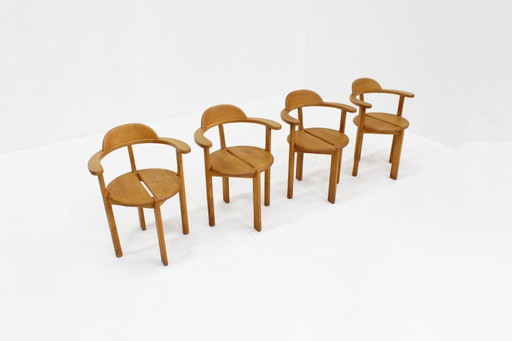 Sillas de comedor danesas vintage de pino Brahlstorf, década de 1970, juego de 4