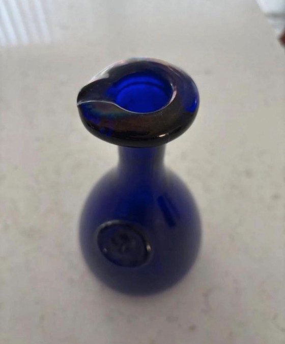 Image 1 of Holmegaard - Bouteille/carafe Viking bleu cobalt