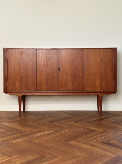 Vintage highboard Danish buffet cabinet teak wood 1950s/60s/70s – buffetkasten (photo 2 of 15)