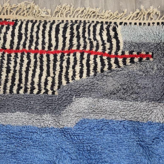 Alfombra bereber tradicional grande hecha a mano, azul, tamaño 3/4 M – Accupunto, Wool (photo 6 of 7)