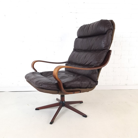 Image 1 of Lot de 2 fauteuils pivotants vintage, design danois moderne du milieu du siècle