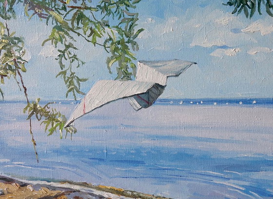 Original Oil Painting Contemporary Art Landscape Weekend By The Sea – Paintings & Drawings, Canvas (photo 6 of 7)