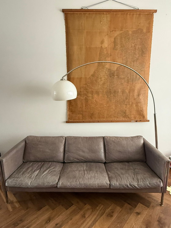 Image 1 of 1 sofá Artifort modelo 422/3 de Pierre Paulin Die Artifort, años 60 de cuero y acero