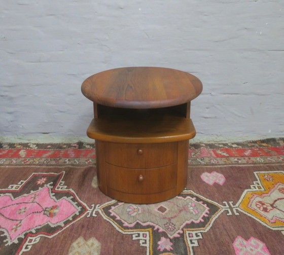 Solid Teak Oval Coffee Table With Swivel Top By Silkeborg, Denmark, 1960s – Wood (photo 9 of 10)