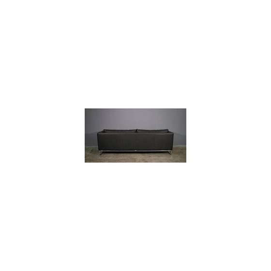 Image 1 of Vintage Valdichienti living room set in anthracite leather, 1970