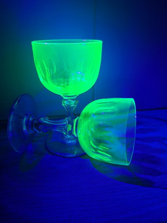 Val Saint Lambert - Drinkware Set (12) - Crystal - Uranium/Anna Glass – Glass & Decanter (photo 5 of 10)