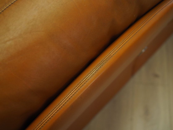 Image 1 of Oranje leren bank, Space Age ontwerp, jaren 1960, productie: Italië