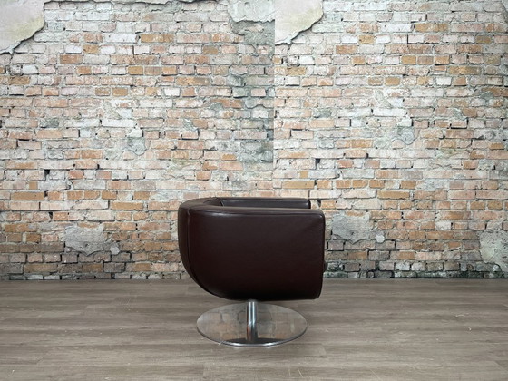 B&B Italia Tulip Armchair - marrone | Jeffrey Bernett, Sedie girevoli, Pelle, Metallo, Modern (foto 8 di 8)