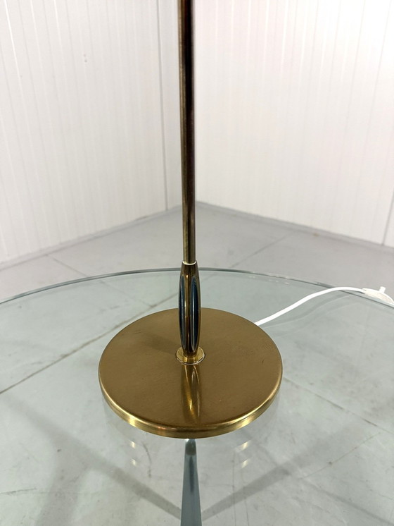 Image 1 of Brass Table Lamp With Pleated Shade 1950's