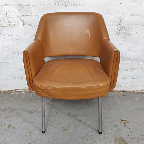 Image 1 of Deauville leren fauteuils van Marc en Pierre Simon voor Airborne, 1960