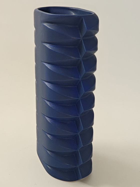 Jan Van Der Vaart – Vase en céramique bleue – Design hollandais – Vintage – Ceramic (photo 10 of 12)