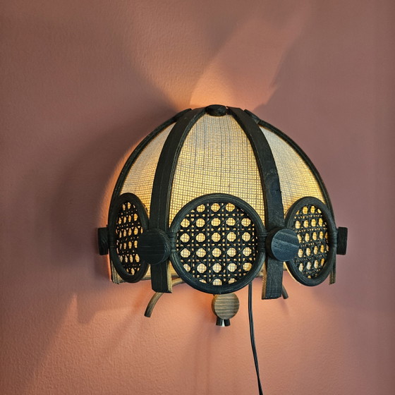 Image 1 of Vintage rattan wall lamp