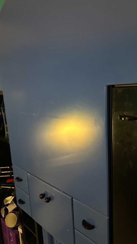 Image 1 of Interlübke Bar Duo Peter Maly Postmodern Memphis Milano 80s Blue