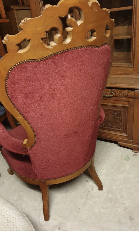 Italian Baroque Armchair – Velvet, Wood (photo 2 of 6)