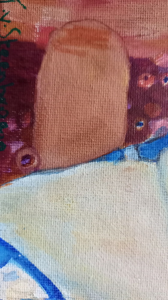 Image 1 of T. van Steenbergen Nach Gustaf Klimt, kleines Ölgemälde