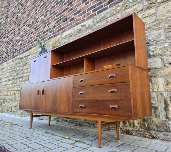 Dressoirs Highboard jaren 60 Teak Mid Century jaren 70 Vintage Kast Vitrine – Wood (photo 8 of 12)