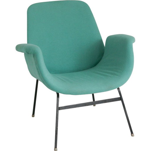Türkisfarbener Vintage-Sessel, 1950er Jahre