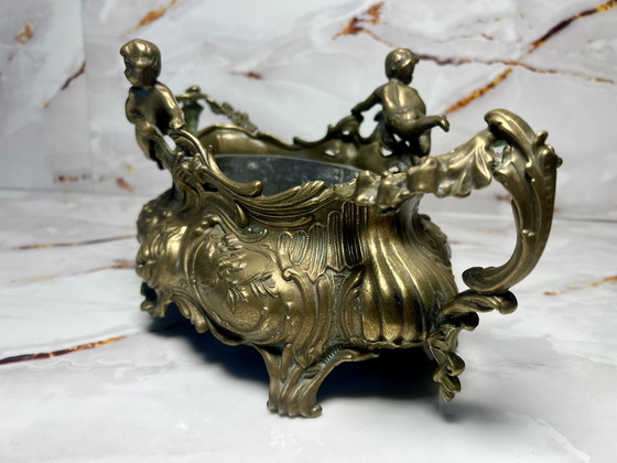 Image 1 of Antique French bronze flower pot