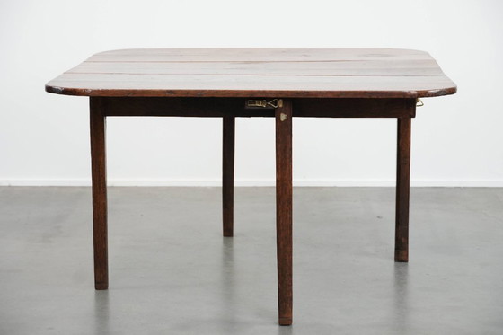 Image 1 of Antico tavolo/tavolo da pranzo inglese con le orecchie pendenti in quercia della fine del XIX secolo