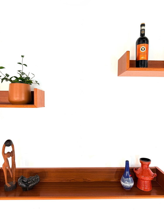 Image 1 of Set di 3 mensole da parete galleggianti vintage anni '60