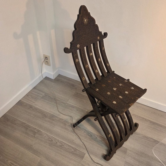 Sedia pieghevole antica, Sedie pieghevoli, Legno, Marrone (foto 2 di 14)