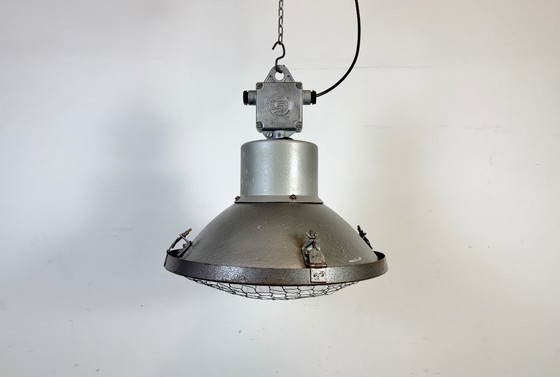 Image 1 of Industrial Grey Hammer Paint Pendant Lamp from Elektrosvit, 1960s