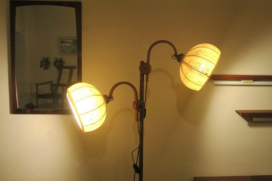 Image 1 of Lámpara de pie doble multiajustable de teca Domus, Dinamarca Años 70