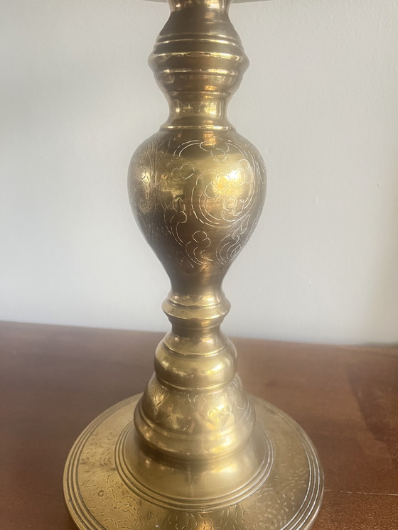 Image 1 of Marokkaans messing kandelaar antiek vintage 