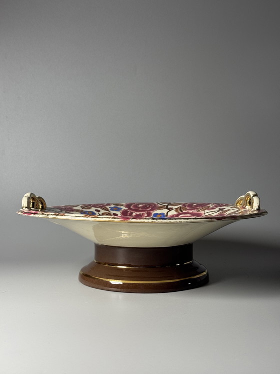 Image 1 of Boch Frères Keramis Art Deco Centerpiece by Raymond Chevalier, Belgium, 1930s