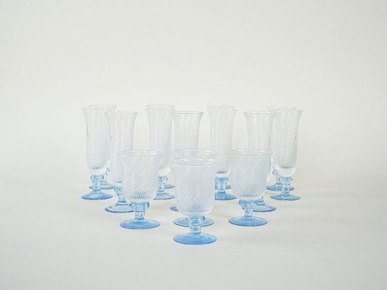 Image 1 of Set di bicchieri in vetro, design italiano, anni '70, produzione: Italia