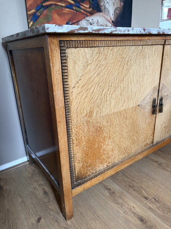 Credenza Art Déco vintage con piano in marmo – Credenze, Legno (photo 4 of 6)