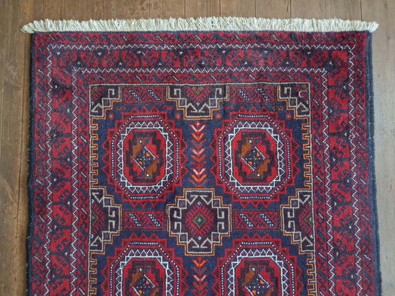 Tapis Persan Beloutch fait main 200×108cm, Coton, Laine, Multicolore (photo 5 sur 15)