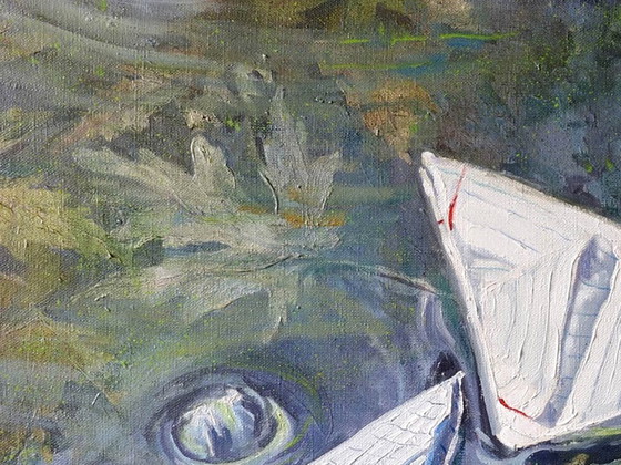 Original Oil Painting Contemporary Art Symbolism Water Cell With A Rule – Paintings & Drawings, Canvas (photo 7 of 7)