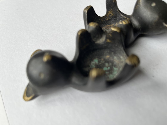 Image 1 of Vintage Walter Bosse bear bronze candle holder midcentury for Herta Baller