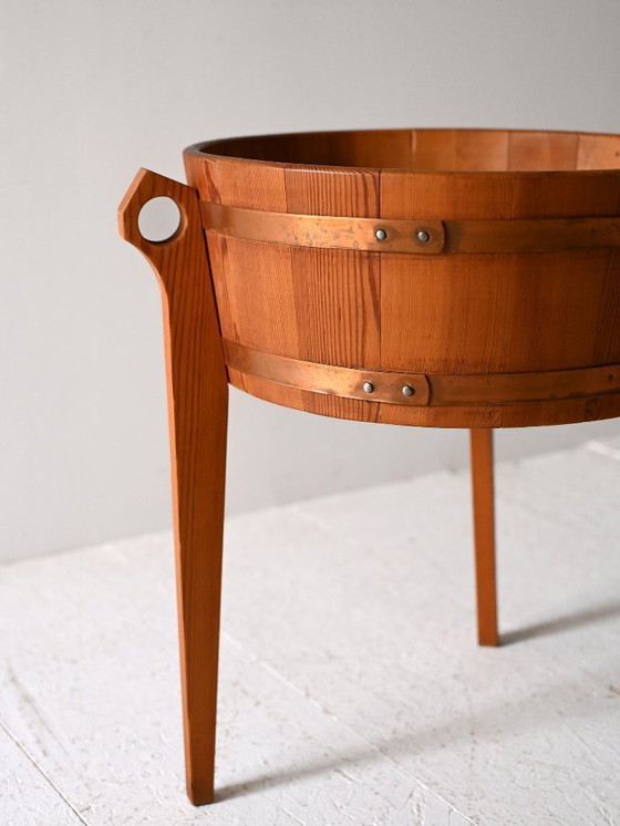 Image 1 of 1960s Scandinavian Teak Planter with Metal Insert
