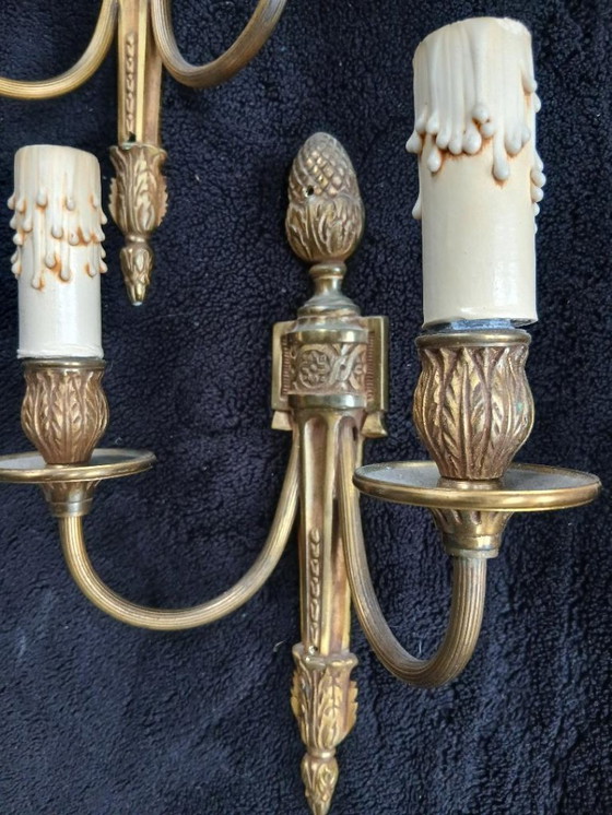 Image 1 of Lote de apliques de pared de bronce Luis XVI