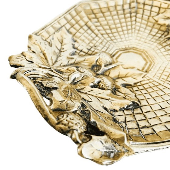 Image 1 of Antique French Art Nouveau vide-poche dish, brass bonbon dish, 1910s