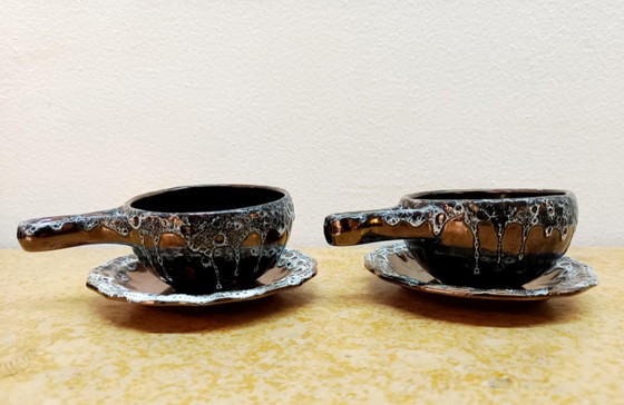 Image 1 of 6x vintage Sars Poteries coffee cups, 1960s