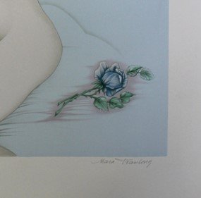 Image 1 of Nu á La Rose - Signierte Farblithographie von Mara Tran-Long