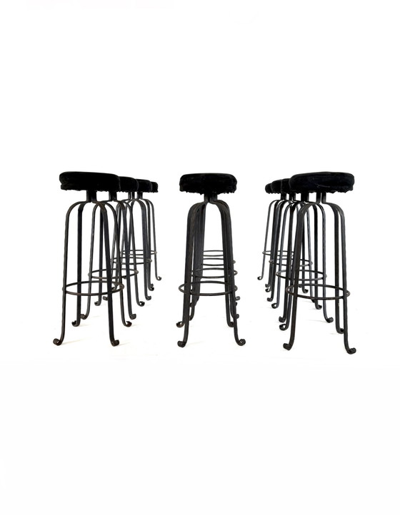 Image 1 of 12x tabouret de bar vintage en fer forgé '60s