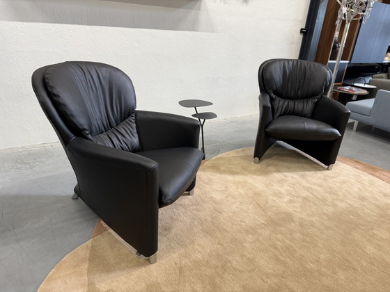 Image 1 of 2 Leolux Excalibur fauteuils zwart leer