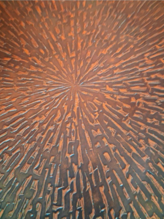 Image 1 of Scandinavian Brutalist coffee table with copper inlay 1960/1970