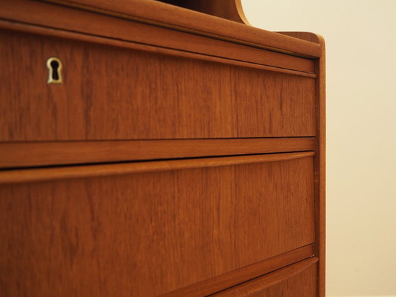 Danish Teak Secretary Desk with Hutch and Pull-Out Writing Surface, 1970s – Storage cabinet, Wood (photo 14 of 17)
