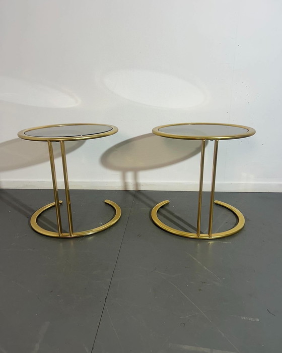 Image 1 of Ensemble de tables d'appoint en laiton '1980'