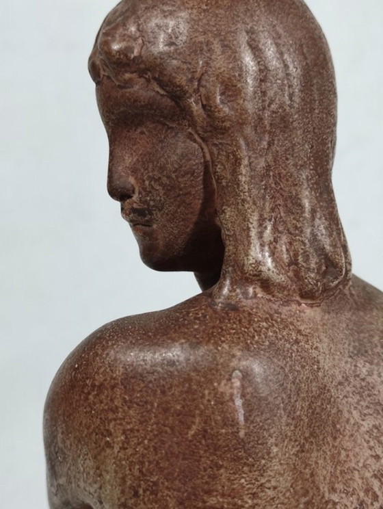 Image 1 of Art Deco Sculpture 'Seated Nude' – Emilio Musso (ca. 1930) | Unique