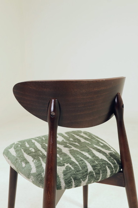 Image 1 of Juego moderno de 6 sillas de comedor con tapicería de jacquard estampado.