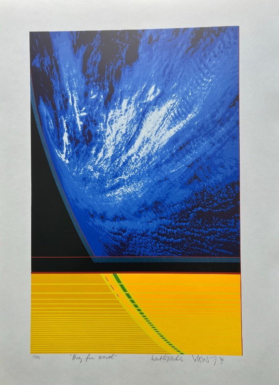 Image 1 of Serigrafia Wout van der Vet in collaborazione con Wubbo Ockels - Away from Earth